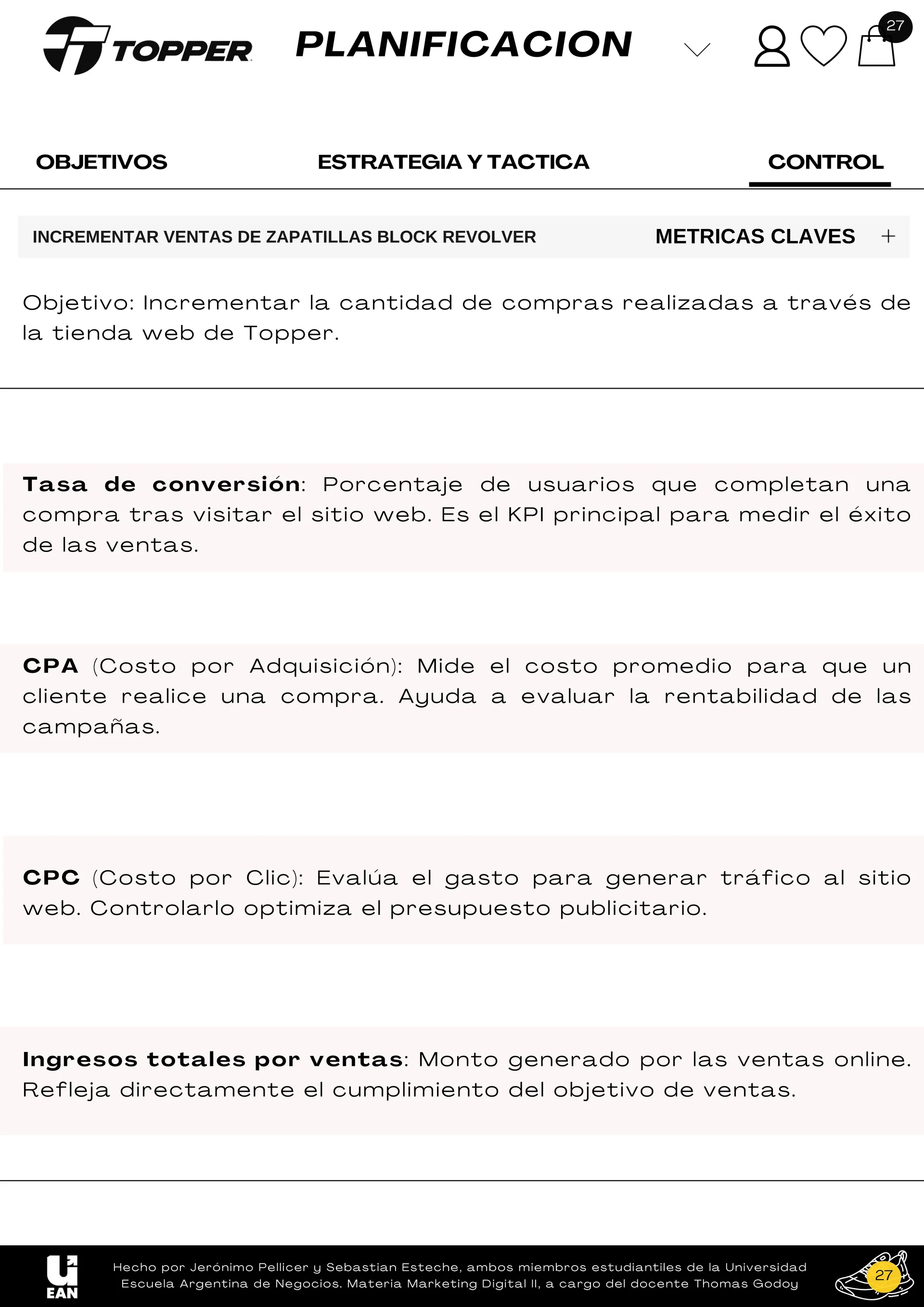 Resumen de desempeño y lectura de métricas